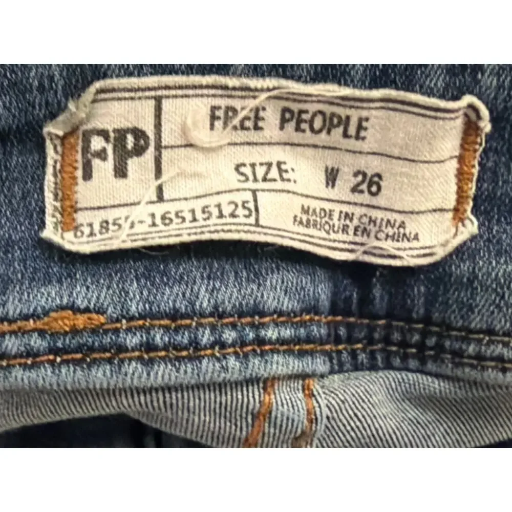 Free People Just Float On Flare Jeans Size 26 Medium Wash Wide Leg Boho